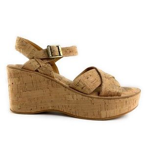 Kork ease Ava natural cork wedge platform sandals